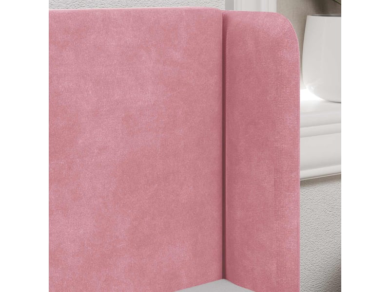  Oreille de tête de lit | coussin de tête de lit rose 40,5 x 40,5 x 4 cm velours  - Conforama E