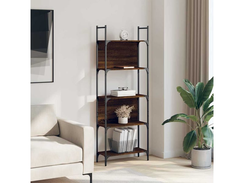  Bibliothèque à 5 niveaux, armoire à livres chêne marron 60,5x24x166,5 cm  - Conforama C