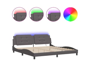 Lit 2 places 200x200 cm    coloris gris