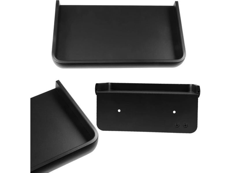  Porte-rouleau de papier toilette mural avec étagère de rangement en aluminium pour salle de bain et cuisine (noir)  - Conforama E
