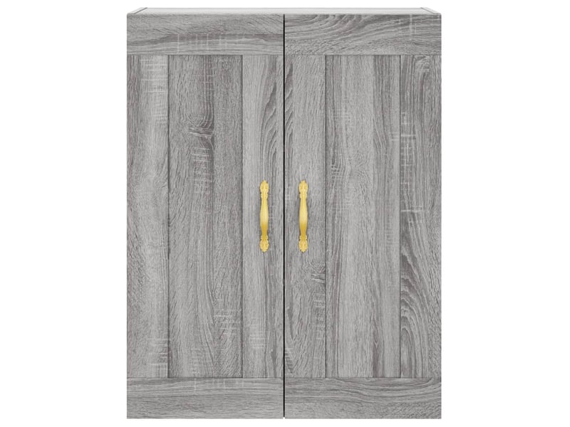  Buffet haut - bahut - meuble de rangement sonoma gris 69,5x34x180 cm bois d'ingénierie  - Conforama E
