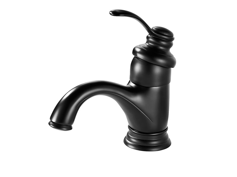  Robinet salle bain noir, rétro robinets de lavabo pour salle de bain, monocommande mitigeur lavabo en laiton, moderne robinet lave main  - Conforama A