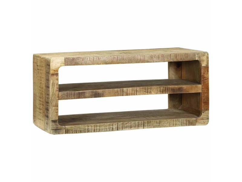  Meuble tv - banc tv - meuble de rangement marron 80 x 32 x 36 cm bois de manguier massif  - Conforama A
