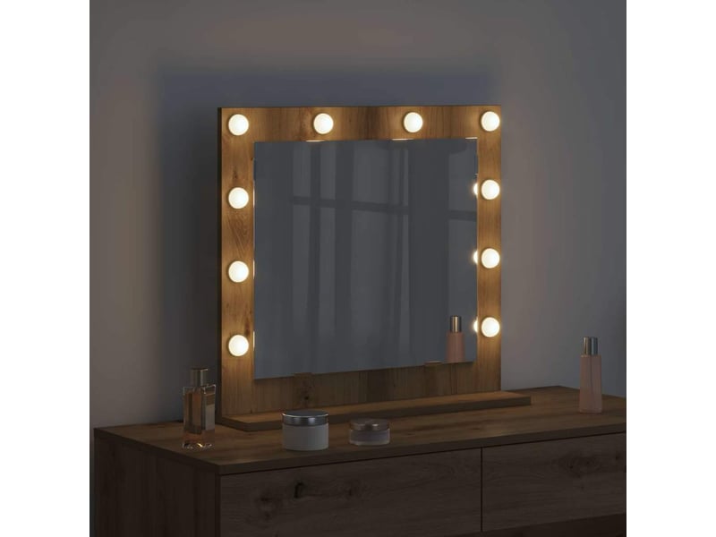 Miroir de vanité, miroir de coiffeuse chêne artisanal 60 x 55 x 18 cm rectangulaire cf62752 - Conforama C