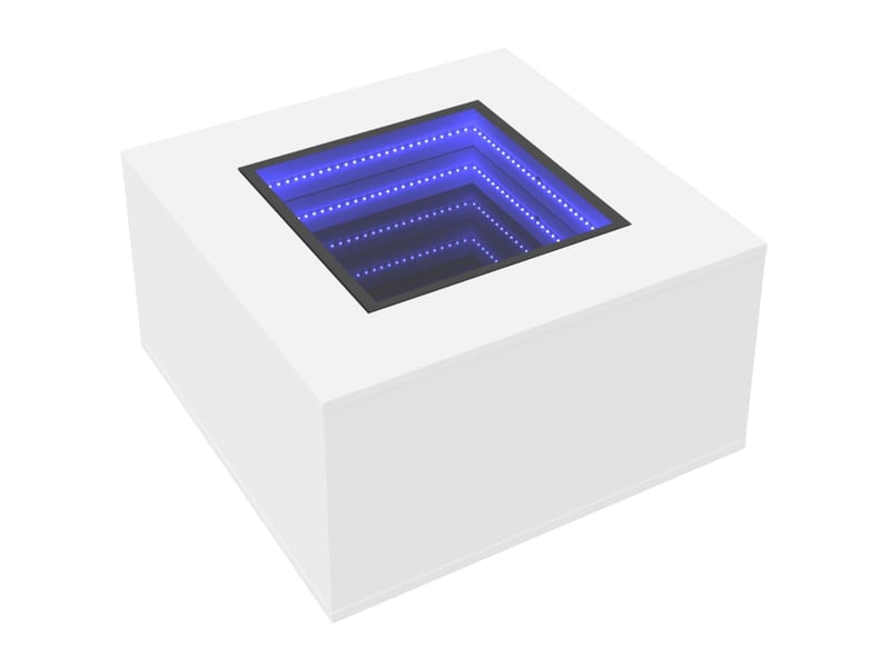  Table basse - table de salon - table à thé avec led blanc 60x60x40 cm bois d'ingénierie  - Conforama C