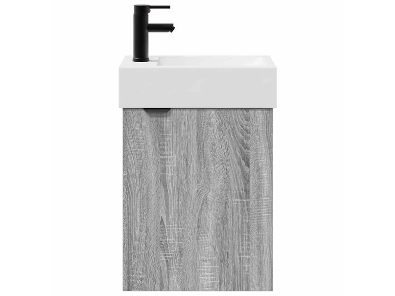 Meuble de rangement salle de bain avec robinet sonoma gris shl1328  - Conforama E