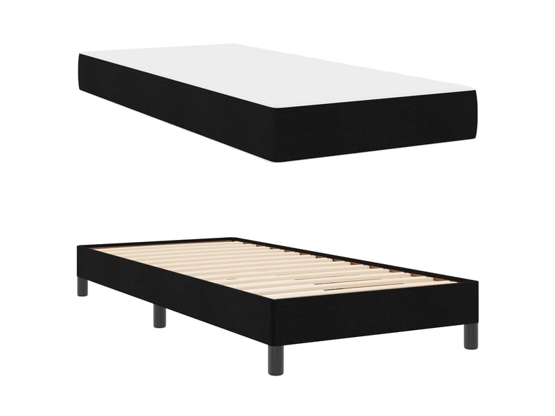  Lit simple- lit adulte -  lit à ressorts noir 80 x 200 cm tissu  - Conforama D
