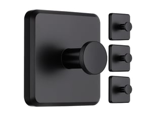 Lot de 4 crochets collants, multifonctionnels, à serviettes modernes, aucun trou requis, adaptés à la salle de bain et à la cuisine, noir