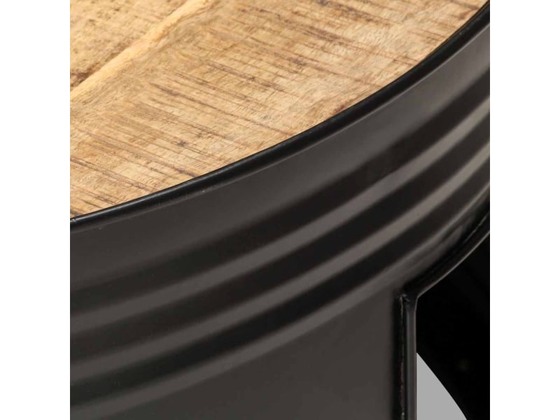  Table basse | table de salon noir 68x68x36 cm bois massif de manguier brut  - Conforama D