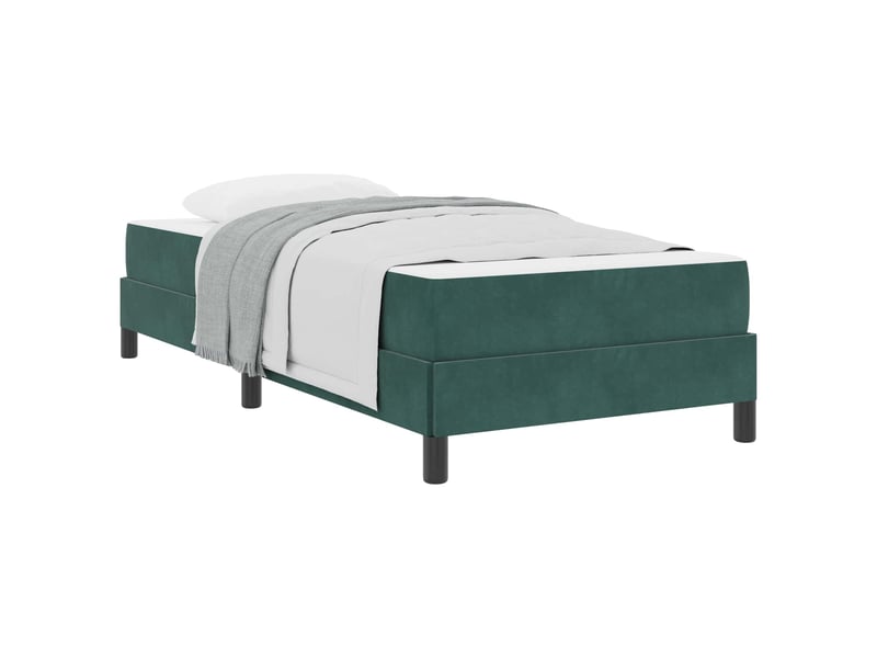  Lit simple- lit adulte -  lit à ressorts avec matelas vert foncé 100 x 200 cm tissu  - Conforama A