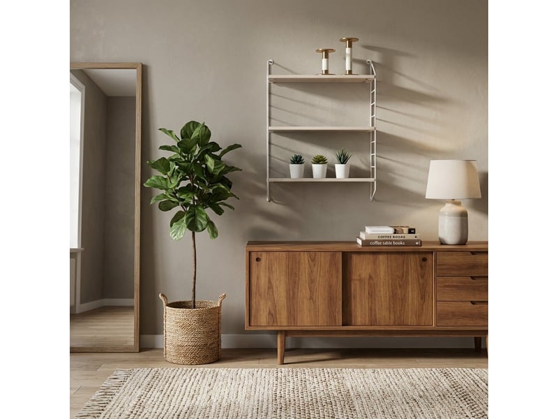 Étagère murale en métal blanc et chêne axis b  - Conforama B