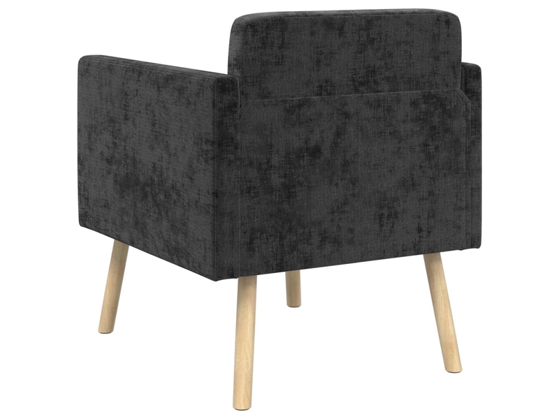  Vidaxl fauteuil d'appoint noir tissu chenille  - Conforama E