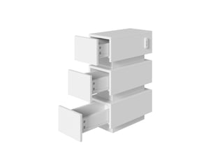 Lot de 2 tables de chevet étroites led avec 3 tiroirs, usbusb-c, blanches, 20x40x59,5 cm