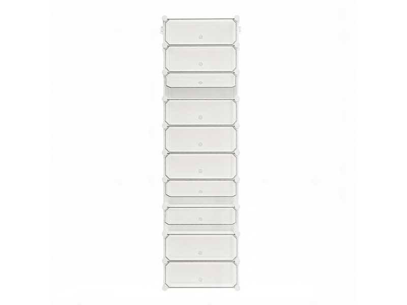  Meuble à chaussures modulable 10 compartiments avec portes pour entrée 40×30×170 cm blanc  - Conforama A