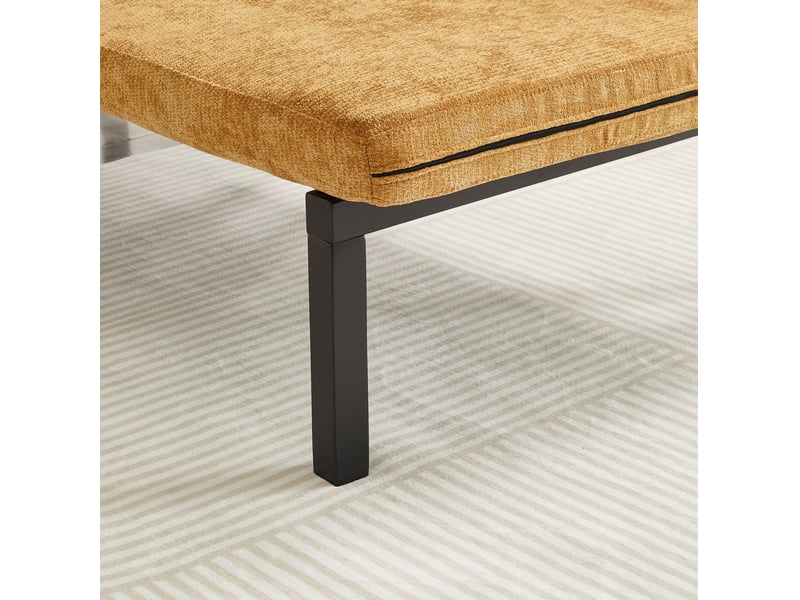 Canapé droit convertible 1 place en velours jaune, cadre en bois, lit simple escamotable et pliable, pour petits espaces - Conforama D