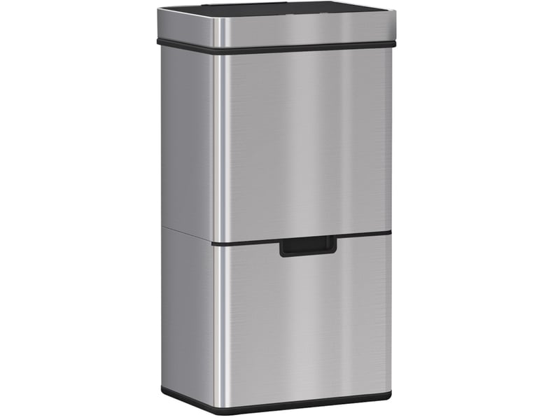 Poubelle de cuisine ulevr à capteur infrarouge 72 l, tri sélectif 3 compartiments, acier inoxydable argenté 42 x 30 x 81 cm - Conforama A