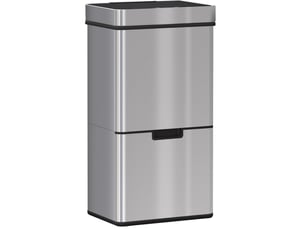 Poubelle de cuisine ulevr à capteur infrarouge 72 l, tri sélectif 3 compartiments, acier inoxydable argenté 42 x 30 x 81 cm