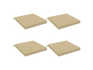 Lot de 4 coussins de siège, coussins d'assise soest 100 % polyester beige cf60294
