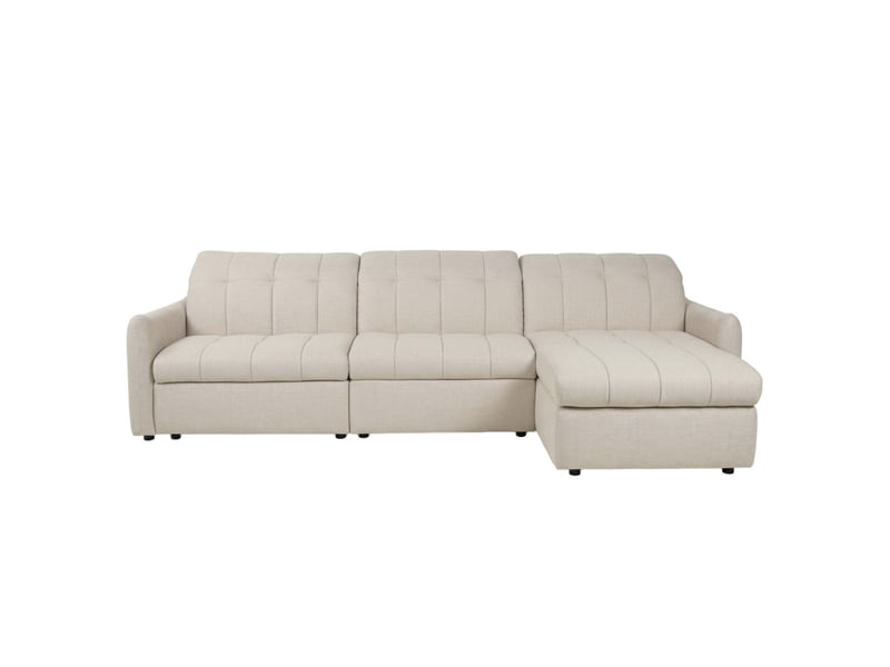 Canapé d'angle convertible roma avec relax électrique en tissu - blanc ROMA - Conforama A