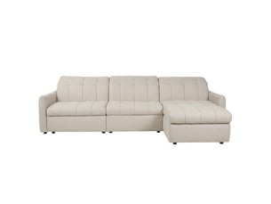Canapé d'angle réversible relax électrique LOUNGITUDE ROMA 4 places Tissu Blanc