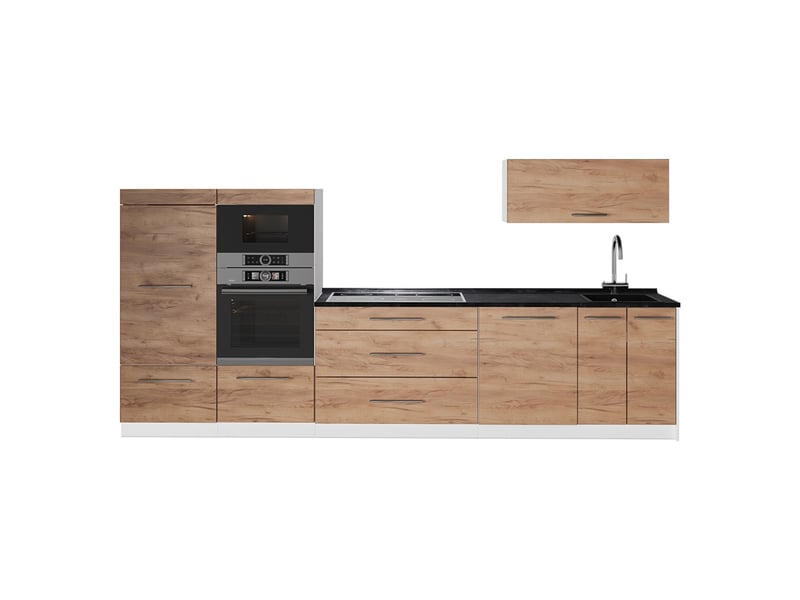 Vicco cuisine, chêne de force doré, 340cm, pt anthracite - Conforama A