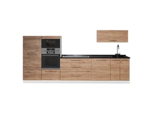 Vicco cuisine, chêne de force doré, 340cm, pt anthracite