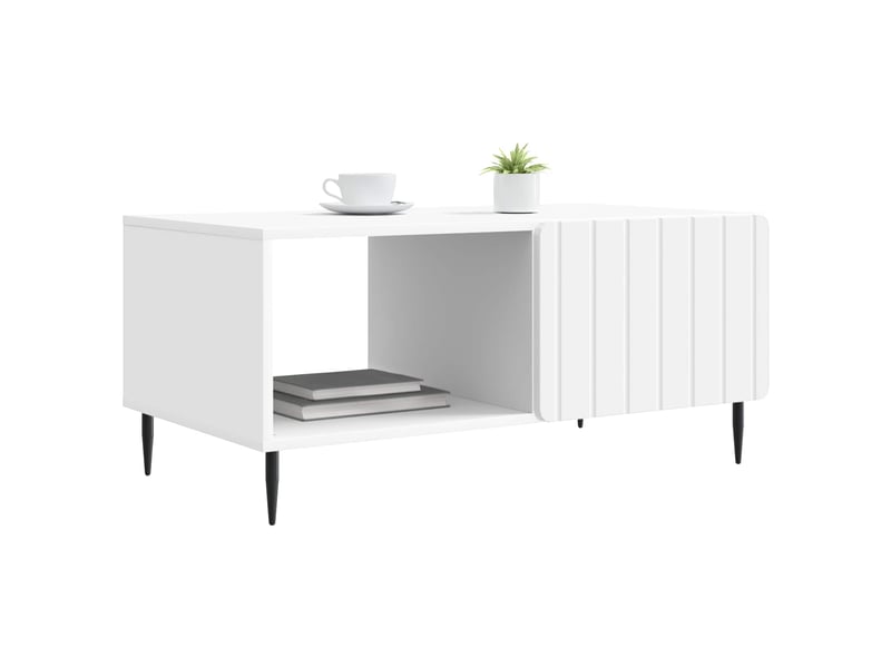  Table basse - table de salon - table à thé blanc 90 x 50 x 40 cm bois d'ingénierie  - Conforama C