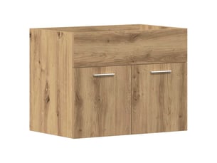 Meuble sous-vasque salle de bain en chêne massif 60x38.5x46cm bois d'ingénierie