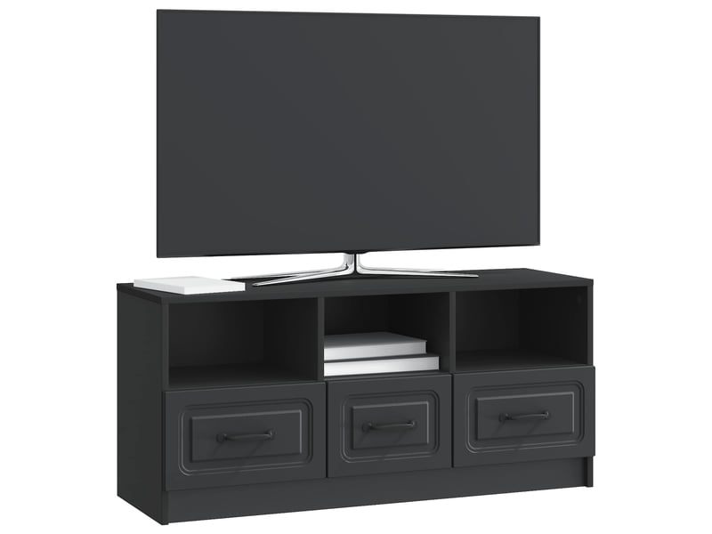  Meuble tv - banc tv - meuble de rangement avec tiroir noir 102 x 34,5 x 47 cm bois d'ingénierie  - Conforama C