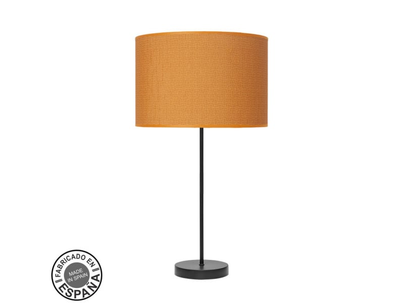  Fabrilamp moda grande lampe à poser noir orange, abat-jour textile motif orange uni, 1 x e27, 63 cm 212471099 - Conforama A