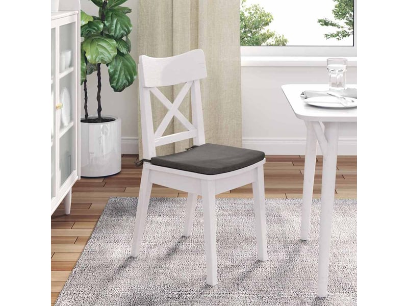 Lot de 4 coussins de siège, coussins décoratifs tissu en velours côtelé gris clair cf59987 - Conforama D