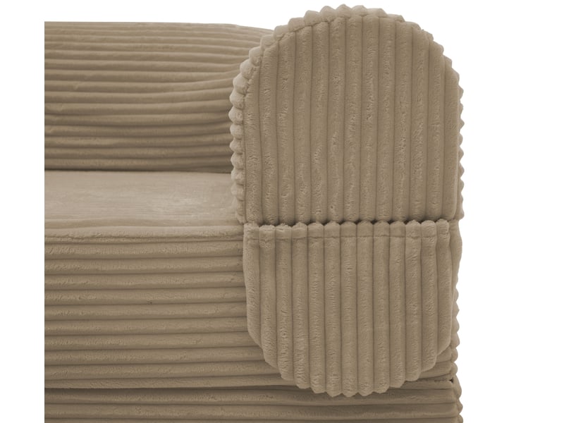Canapé droit 2 places convertible lit, revêtement côtelé marron, structure stable pour salon moderne et espace réduit - Conforama R