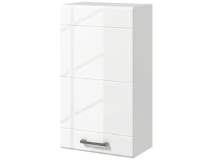 Armoire murale de salle de bain 1 porte, mdf blanc brillant, 37 x 22,5 x 70 cm