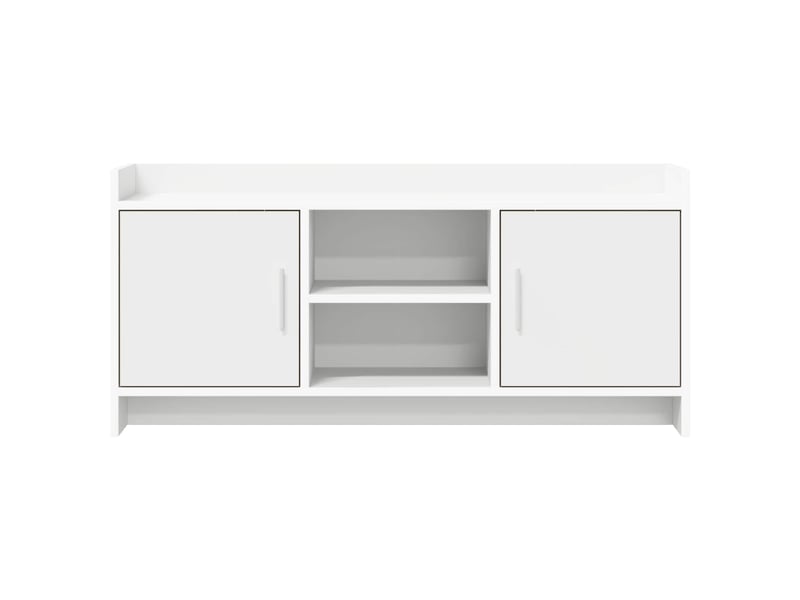  Meuble tv - banc tv - meuble de rangement 102 x 33 x 47 cm blanc bois d'ingénierie  - Conforama E