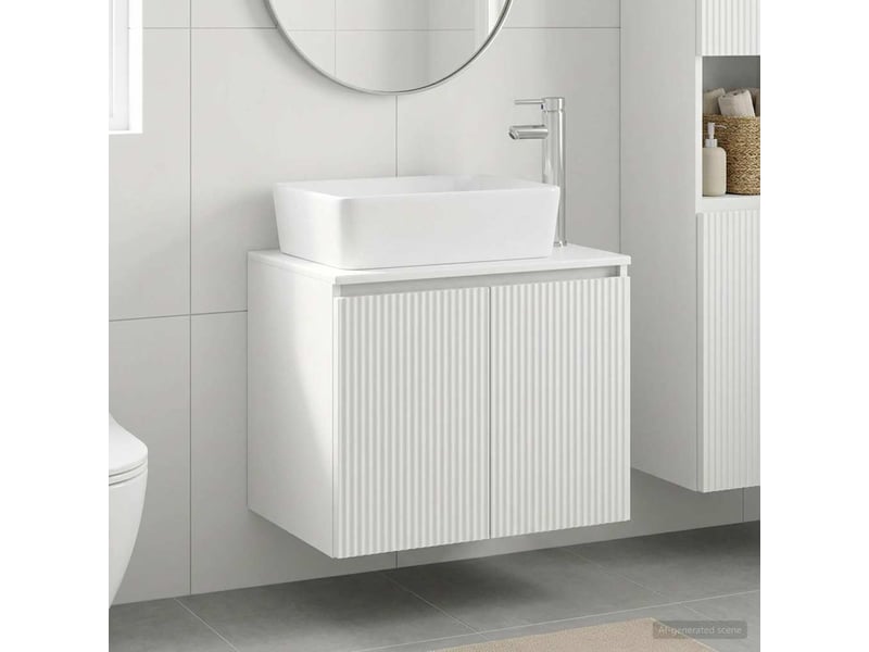  Ensemble de mobilier de salle de bain blanc bois d'ingénierie cf64580  - Conforama B