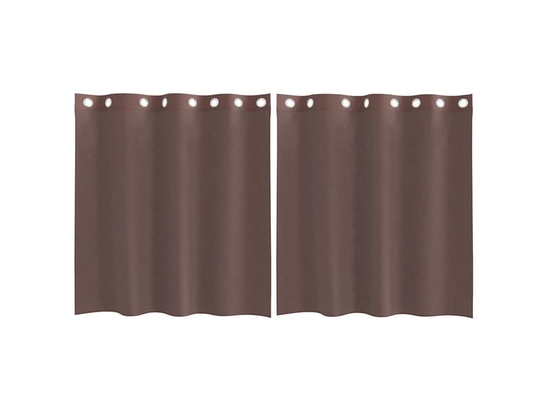 Lot de 2 rideaux en voile, voilages avec œillets marron 140x140 cm cf44374 - Conforama A