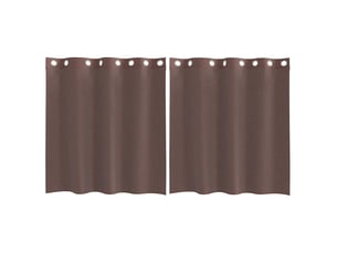 Lot de 2 rideaux en voile, voilages avec œillets marron 140x140 cm cf44374