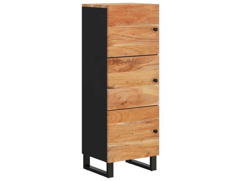  Buffet - bahut - meuble de rangement avec 3 portes 40x33x110 cm bois massif d'acacia et fer  - Conforama D
