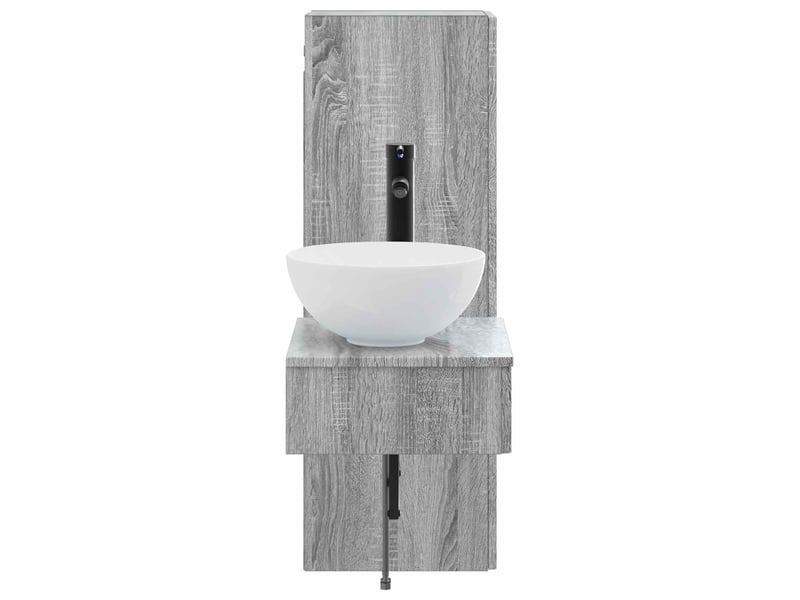  Ensemble de mobilier de salle de bain 2 pcs sonoma gris shl4335  - Conforama D