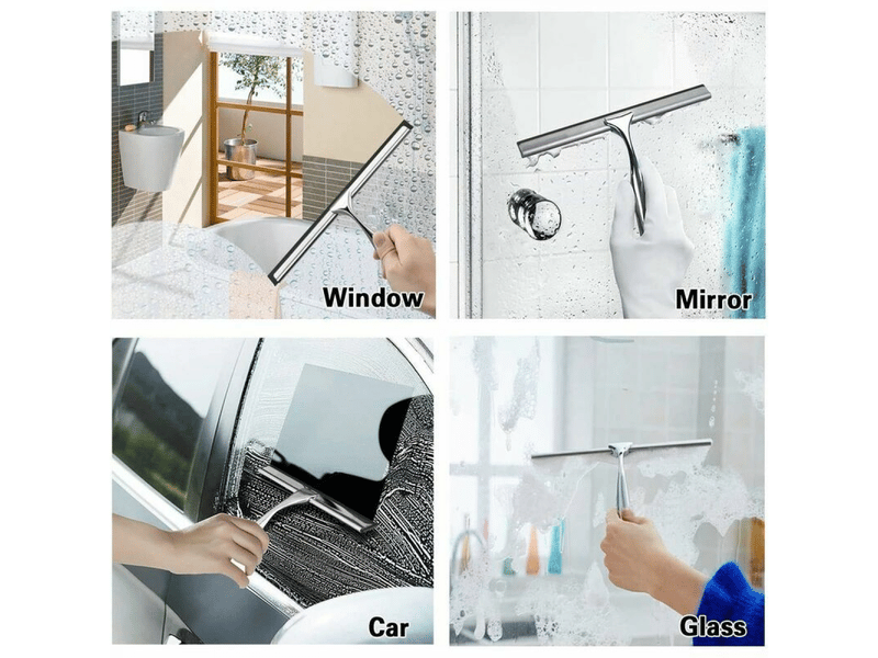 Essuie-glace de douche, essuie-glace de douche en acier inoxydable avec support, longueur de lame 25,4 cm (argent) - Conforama D