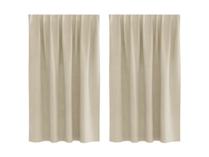 Lot de 2 rideaux, rideaux de fenêtre crème 140 x 140 cm velours cf44016