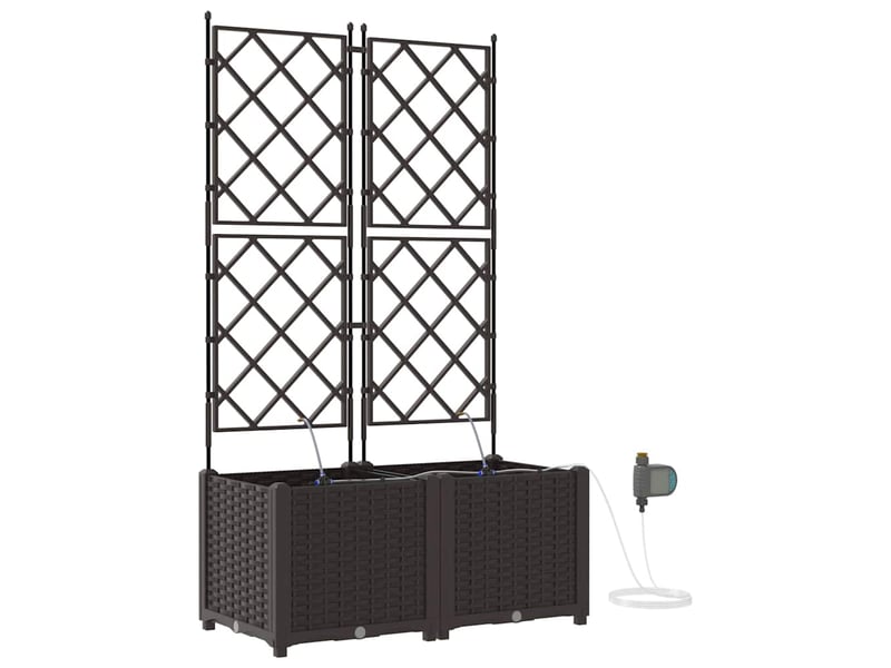  Jardinière - cache-pot de jardin 2 pcs marron 80 x 40 x 142 cm pp  - Conforama A