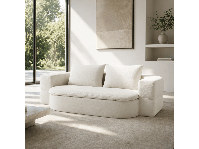  Canapé-lit convertible 2 places 200 x 130 cm blanc cassé homvra  - Conforama B