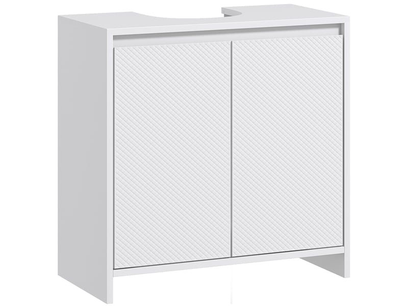  Meuble sous-évier moderne avec étagère, système anti-basculement, charge maximale 40 kg, 60 x 30 x 60 cm, blanc  - Conforama A