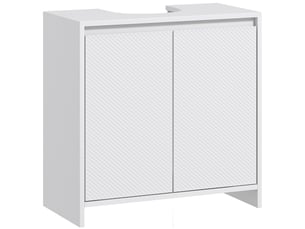 Meuble sous-évier moderne avec étagère, système anti-basculement, charge maximale 40 kg, 60 x 30 x 60 cm, blanc