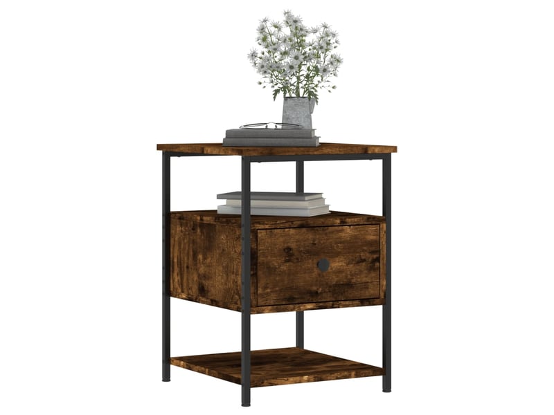  Table de chevet - cabinet de chevet - table de nuit chêne fumé 40x42x56 cm bois d'ingénierie  - Conforama B