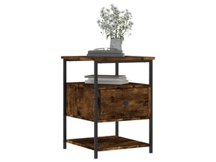 Table de chevet - cabinet de chevet - table de nuit chêne fumé 40x42x56 cm bois d'ingénierie