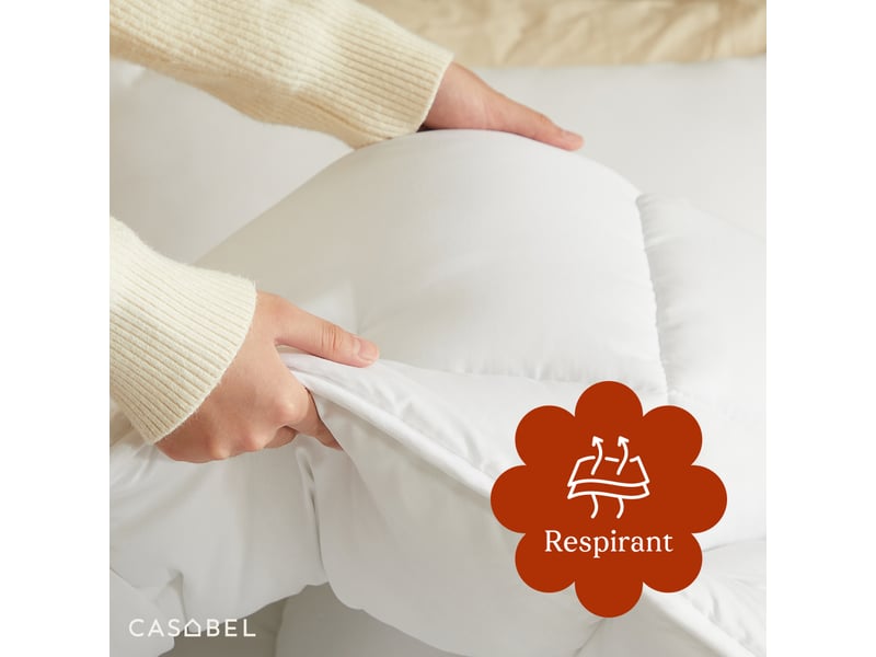  Casabel couette très chaude hiver, 700 gm², 135x200cm, piquage diamant, ultra confortable, 1 personne, blanc  - Conforama C