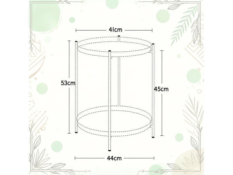 Table basse ronde avec 2 plateaux amovibles à rebords, en métal, pour salon, blanc crème, 44 × 44 × 53 cm - Conforama E