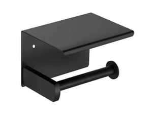 Porte-papier hygiénique, porte-papier hygiénique mural, avec support de rangement pour téléphone portable (noir)
